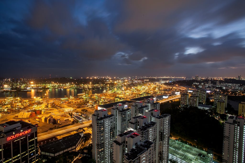 City Buildings during Nighttime